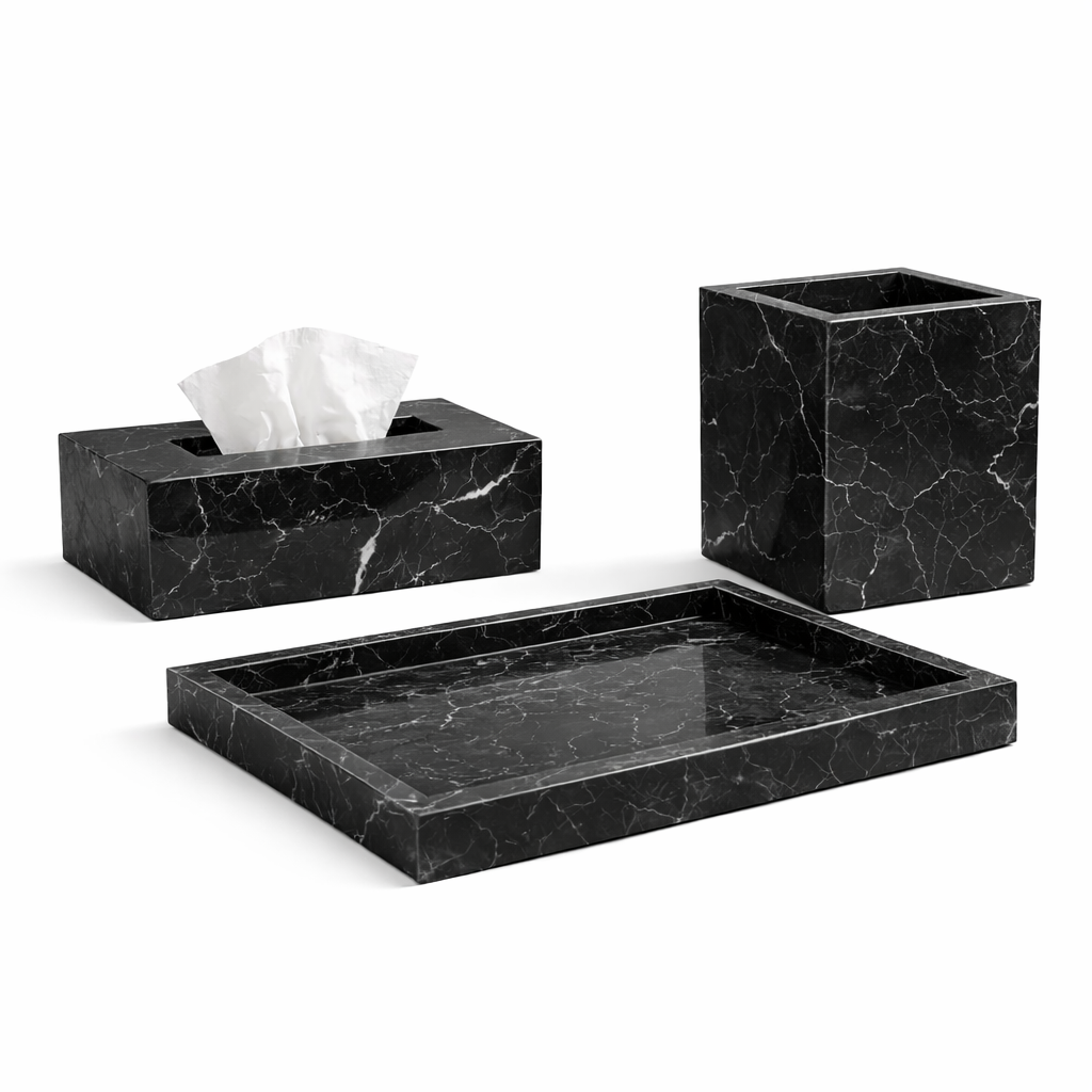 Marble Bathroom Set | Nero Marquina