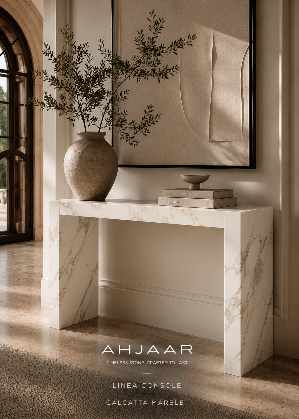 Linea Console Calacatta lifestyle