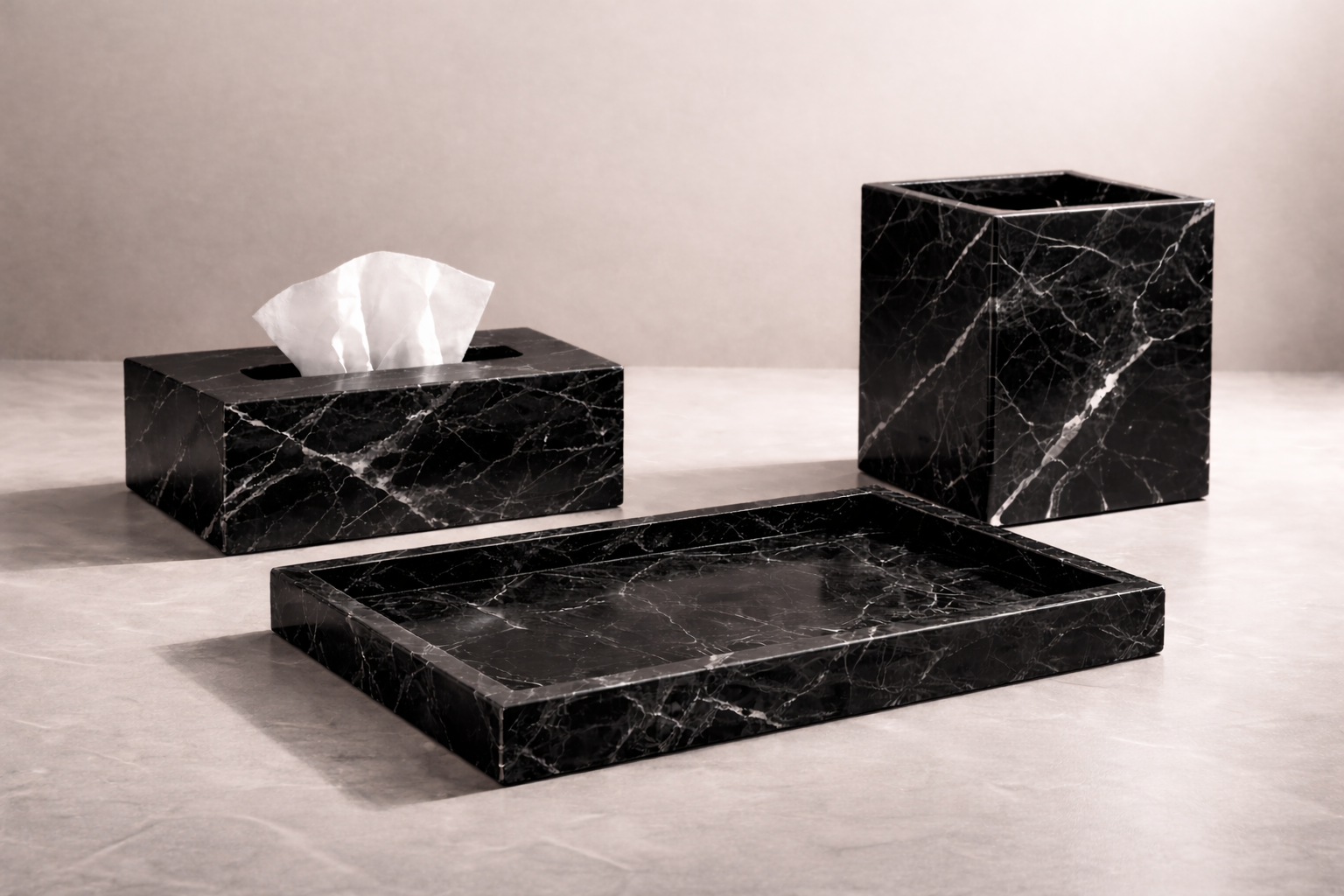 Marble Bathroom Set | Nero Marquina