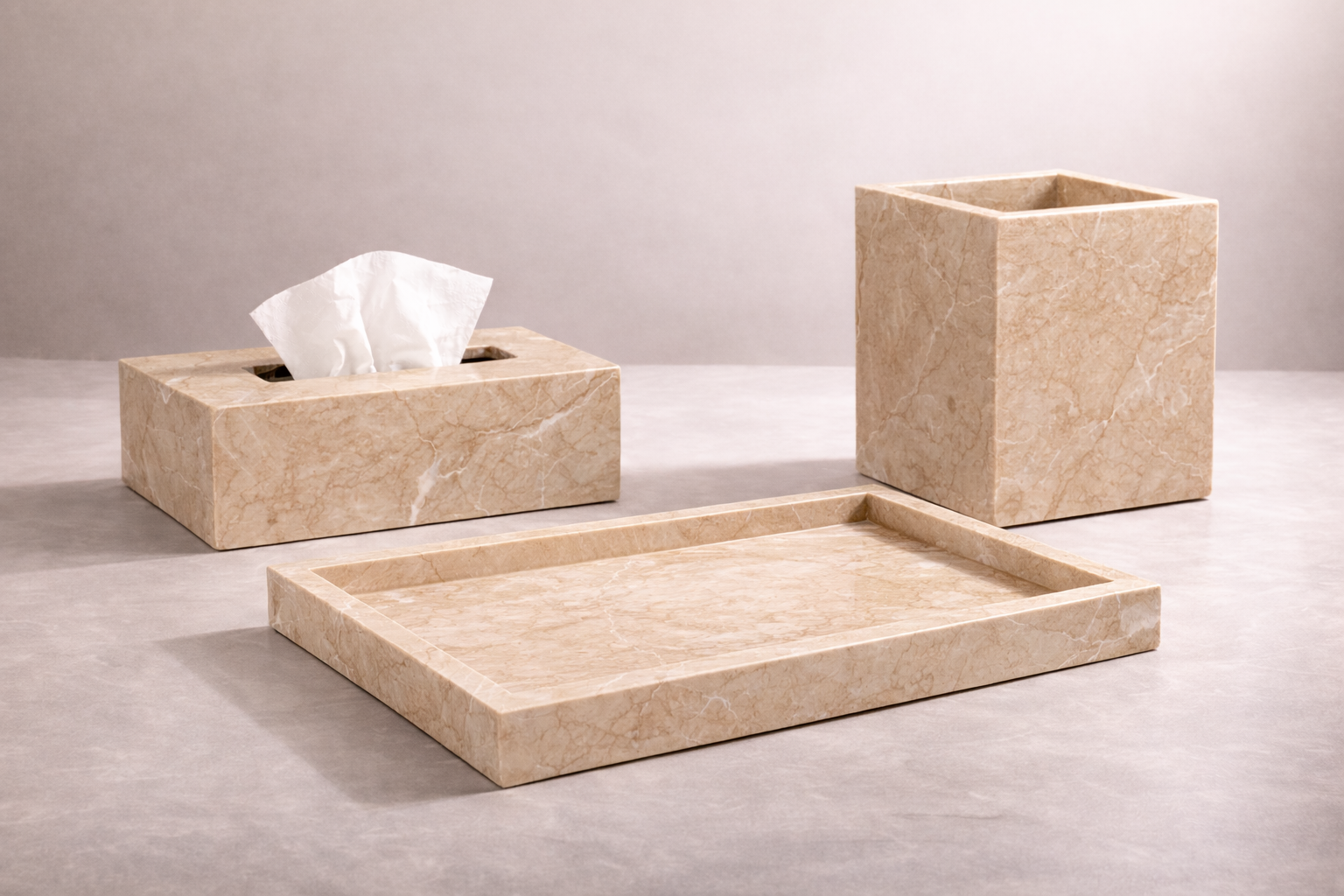 Marble Bathroom Set | Beige