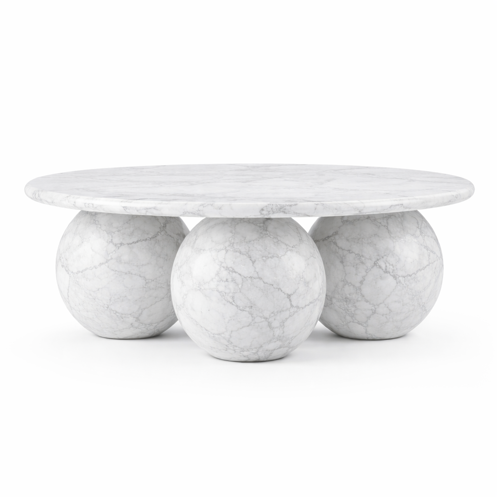 Orb Table – Carrara Marble