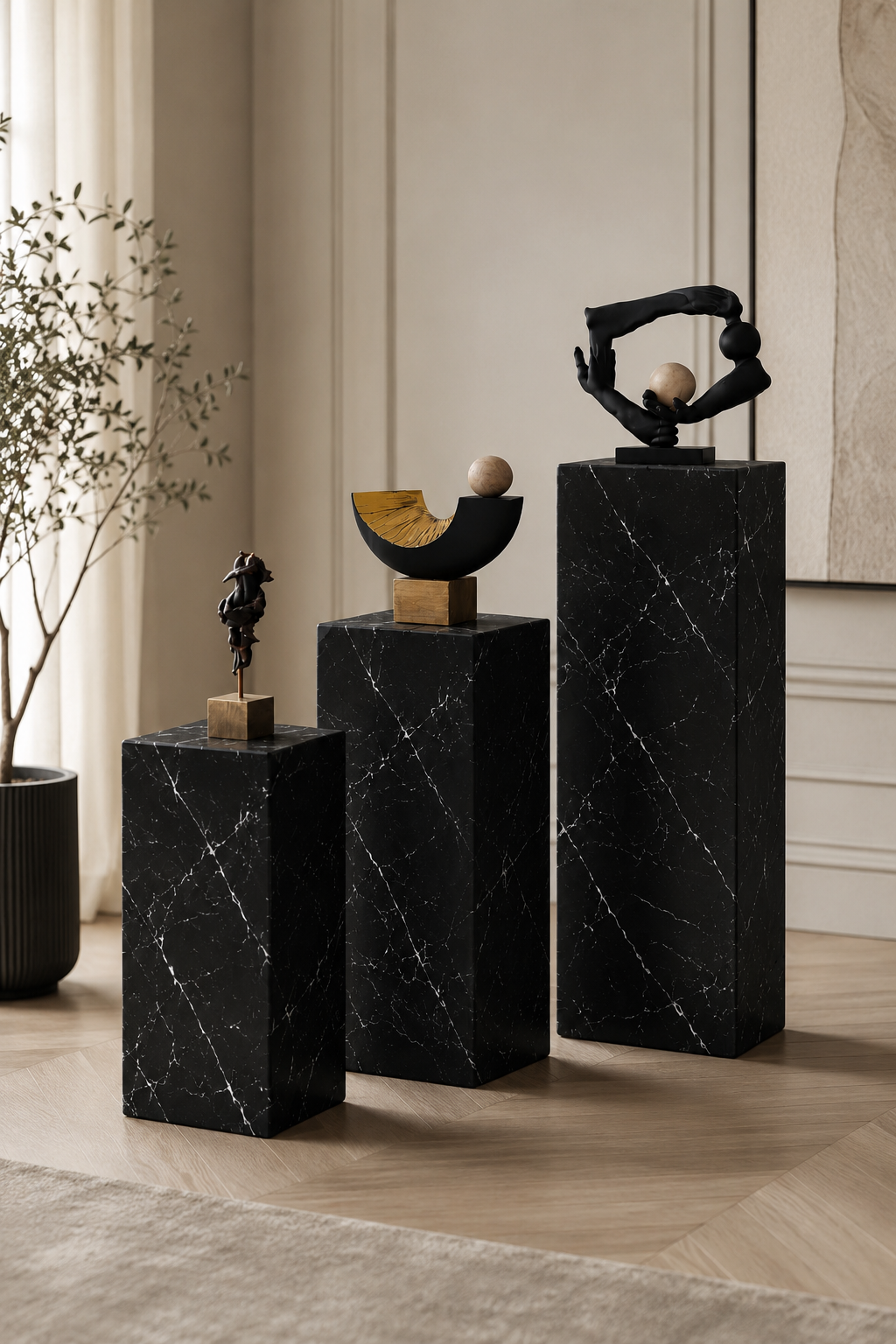 Pedestal Trio | Nero