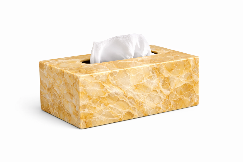 Tissue Box - Gold Onyx