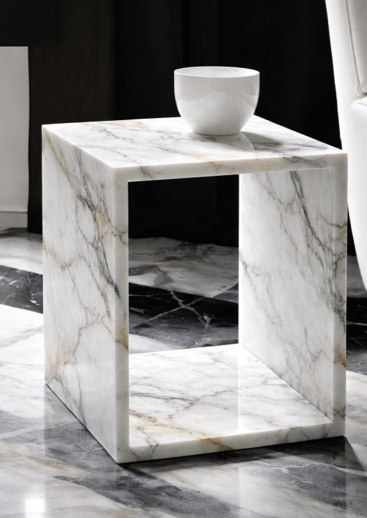 Quadris Side Table - Italian Calcatta